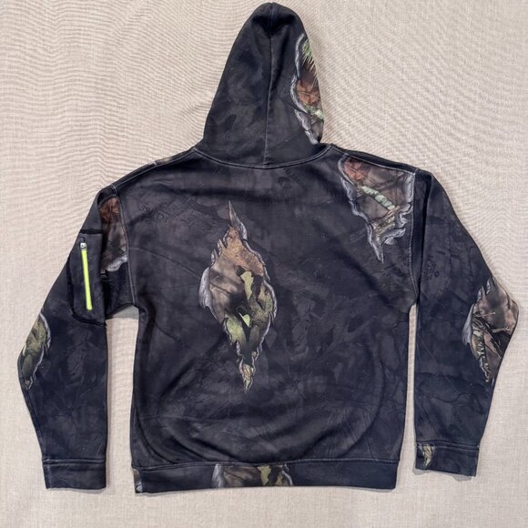 Mossy Oak Youth Large Camo Hoodie Hunting Sweatshirt Neon Lined with Pockets - Picture 4 of 7